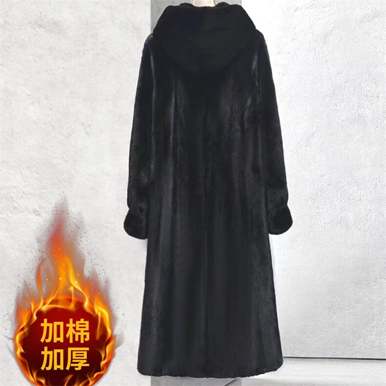 秋冬新款多巴胺毛毛绒大衣宽松连帽过膝中长款升级加厚皮草外套女,女装皮草,尚羽泽网红店