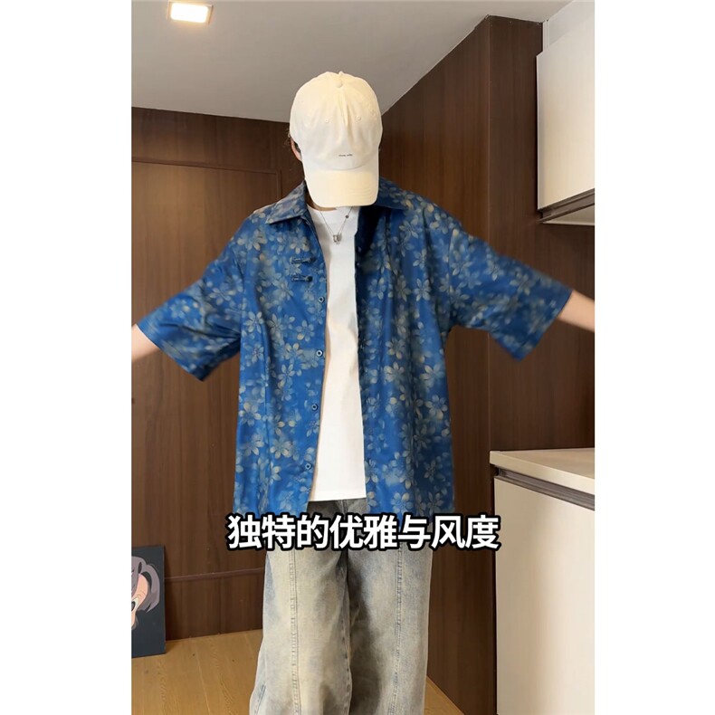 控69花衬衫夏季风印花衬衫短袖风宽松版型CS012-P40,男装衬衫,电商A128