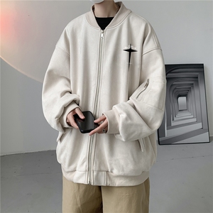 23秋款美式复古麂皮绒飞行棒球服男女夹克外套JF3275-P80控108图片