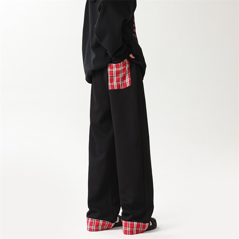 05秋季新款宽松直筒裤脚拼接休闲裤运动裤潮XZ211-1-K2450-P55，女装休闲裤，星座211-1