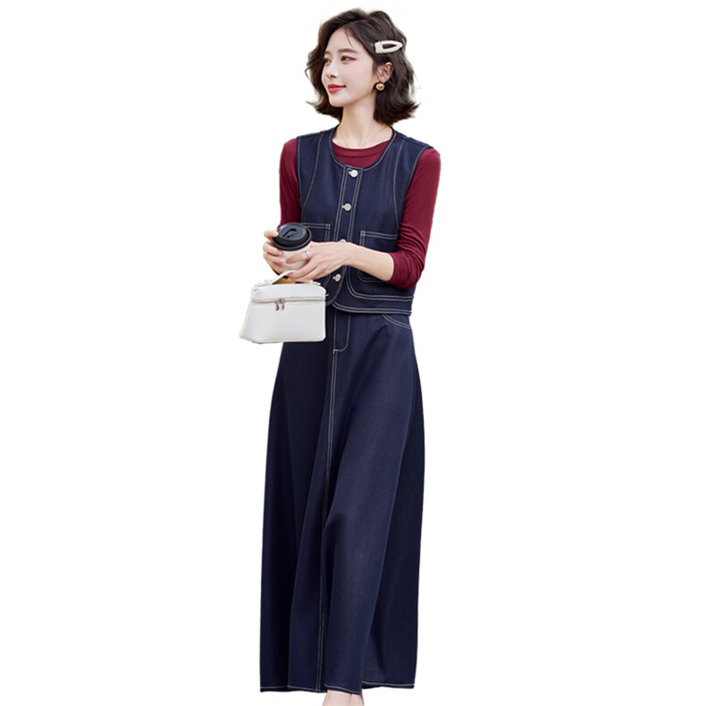 （现货）2026春秋季气质个性天丝牛仔套裙时尚套装（三件套）,女装套装/套裙,印象茜