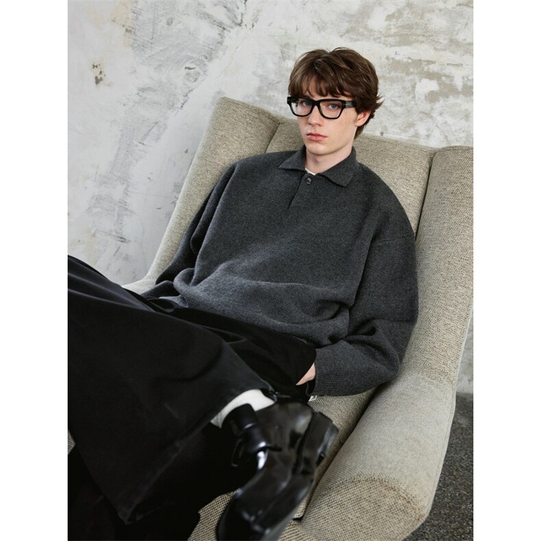 706-1-MY1101-P58大量现货原版高质量秋季翻领polo毛衣针织衫，男装Polo衫，星座706-1