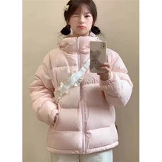冬季粉色连帽羽绒棉服女短款甜美学院风面包服加厚外套M210，男装棉衣，星座1116A（原606A-3）