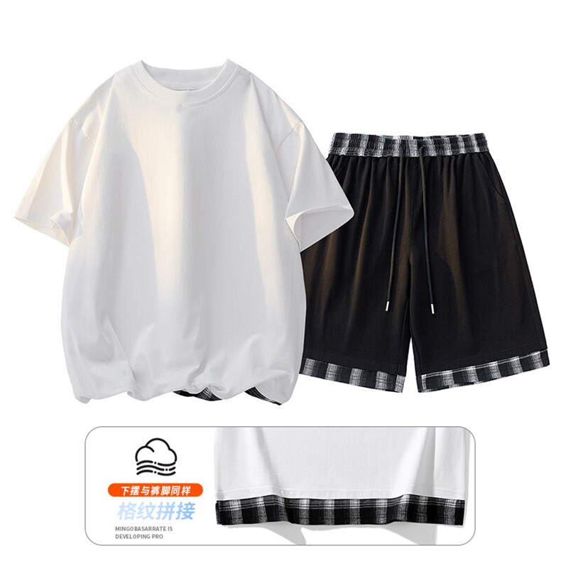 短袖短裤套装男士夏季薄款透气潮流时尚t恤夏装一套休闲运动衣服，男装休闲套装，星座1206（原A206）