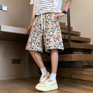 K206-P32 控49 新款现货夏季宽松男士提花休闲短裤图片