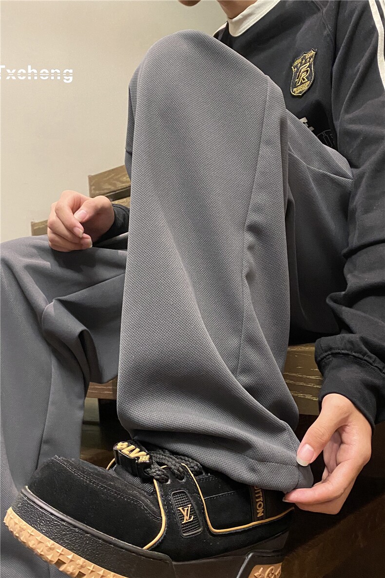 2024春季新款潮流简约宽松直筒休闲裤卫裤B315-K001-P45控58,男装休闲裤,电商B315