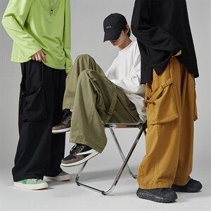 2025秋季装男女款ins潮中性风宽松大筒束脚裤休闲裤K442/P55图片