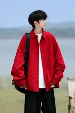 8XL-M泡泡纱盐缩肌理长袖衬衫男夏季冰丝外套防晒衬衣CS29007P40，男装衬衫，电商B312