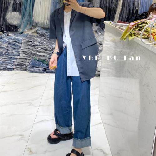 夏季新款薄款磨边牛仔裤，女装牛仔裤，不凡