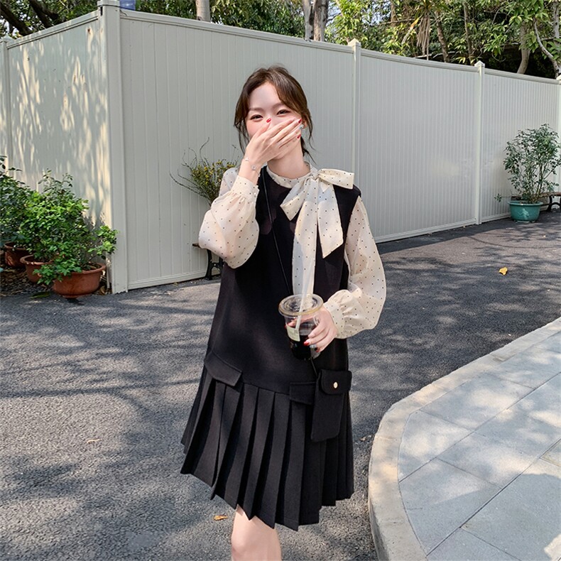 两件套小香风2025春新款无袖连衣裙精致气质小个子背带裙连衣裙,女装套装/套裙,浙宝301