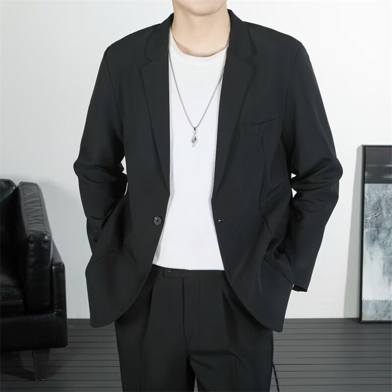 2024小西服男士秋冬新款百搭修身休闲免烫英伦风西装外套TK71/P64图片