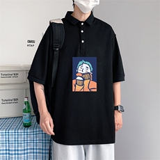 PL57042-P35翻领短袖polo衫男大码胖子半袖t恤男有领保罗衫模特，男装Polo衫，电商A040