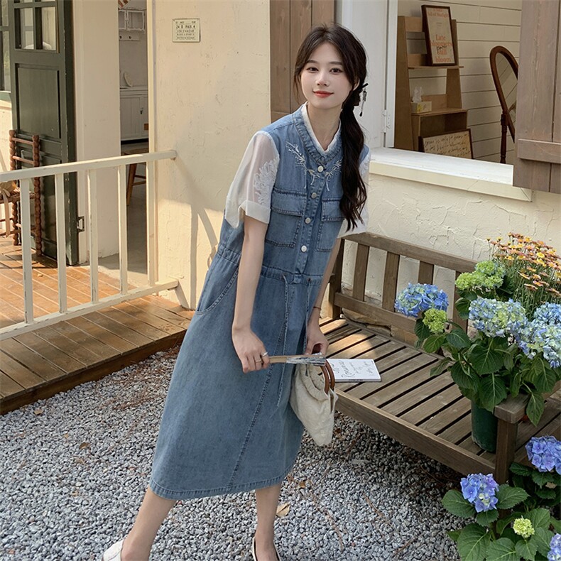 夏季牛仔连衣裙中长款女,女装连衣裙,浙宝069