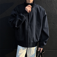 现货26春装美拉德立领飞行夹克纯色复古廓形高街棒球服外套，男装夹克，电商A486