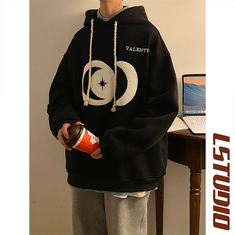 痞帅高级感男士卫衣连帽外套春季新款硬挺衣服-JK23106-P70-控98图片