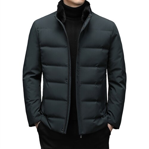 中年爸爸冬装加厚脱卸水貂毛领羽绒服男外套上衣YYYR039806-P325，男装羽绒服，电商B212（原钱塘6029）