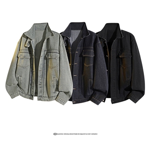 26街头潮牌工装夹克春款oversize休闲风都市牛仔外套HY857P70图片