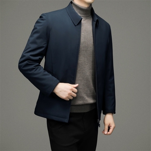 冬装棉服男中年商务休闲翻领棉衣爸爸装秋冬季加厚保暖男士外套图片