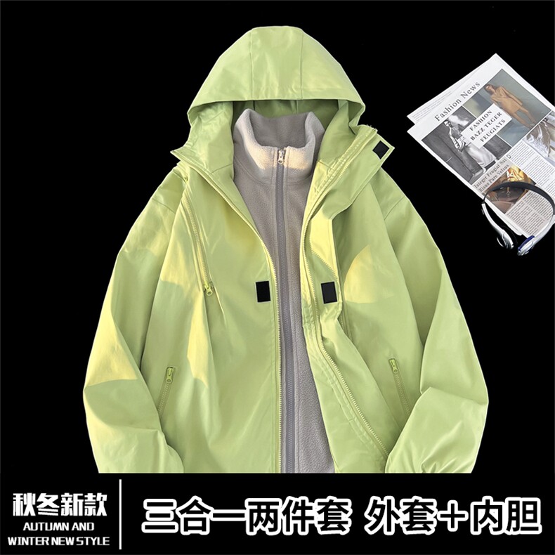 TH800801/P85冲锋衣大码冬季防风防水三合一外套夹克男上衣,男装夹克,电商A141