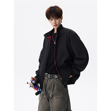 美式复古棒球服外套男春秋季潮牌拉链立领夹克宽松上衣服JK005，男装夹克，电商B312