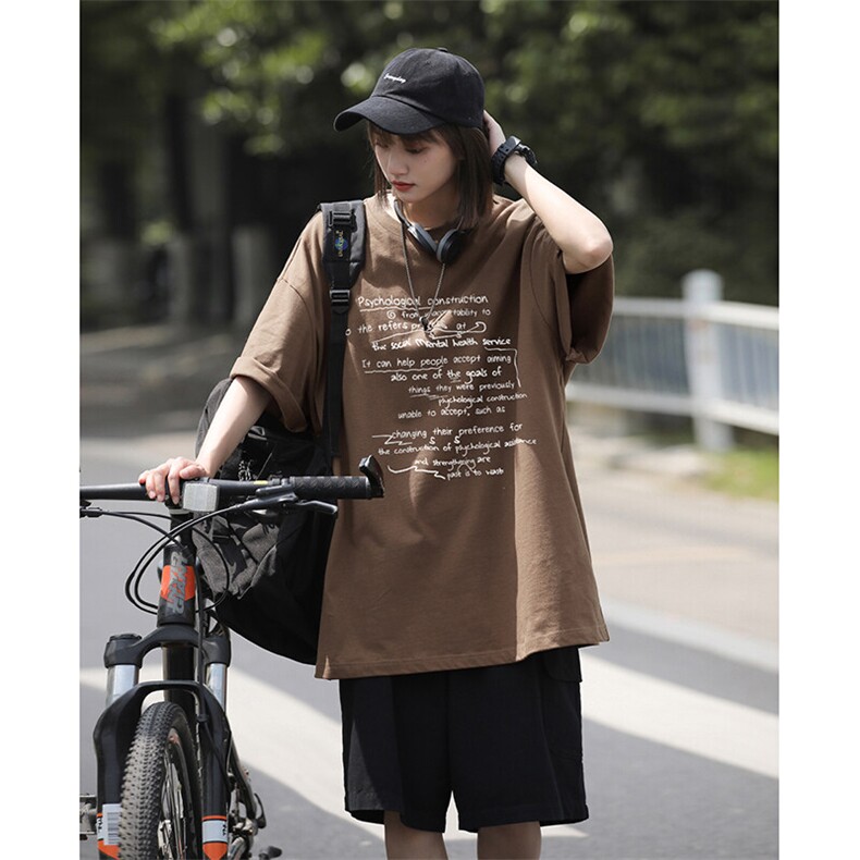 欧美复古风格高街字母印花短袖T恤潮牌宽松纯棉短袖HY730TP20,男装T恤,电商A102B