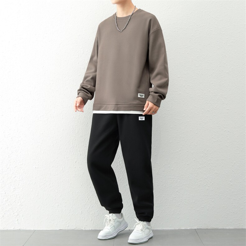 新品休闲运动华夫格套装,男装休闲套装,星座1106-2（原1111B）