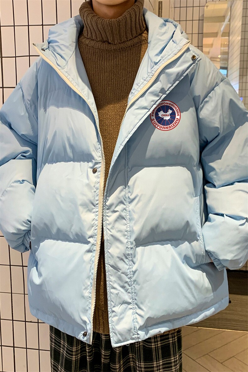港风冬季新款连帽羽绒服白鸭绒男潮宽松印花YR6137P225控268,男装羽绒服,电商A268A