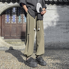潮亲肤冰丝风小院免烫冰氧夏季东方文化束脚裤K050-特批30，男装休闲裤，星座718-1
