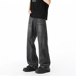 美式高街百搭直筒牛仔裤男潮牌垂感阔腿宽松 XZ201- 1102 P48，男装牛仔裤，星座201