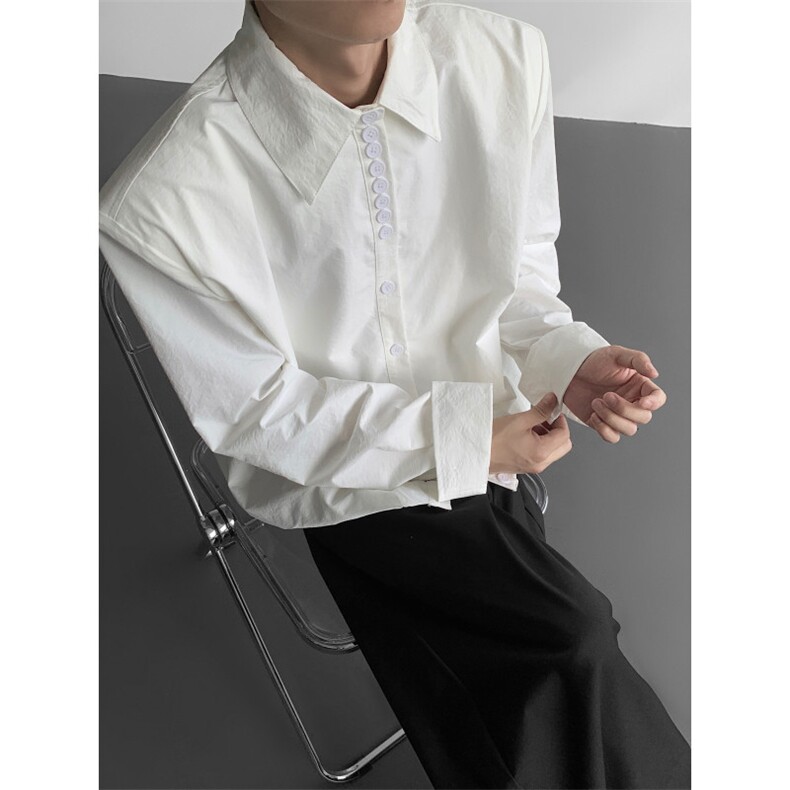 现货25秋冬男士老钱风纯净多纽扣垫肩衬衫外套CS217-P108,男装衬衫,电商B288