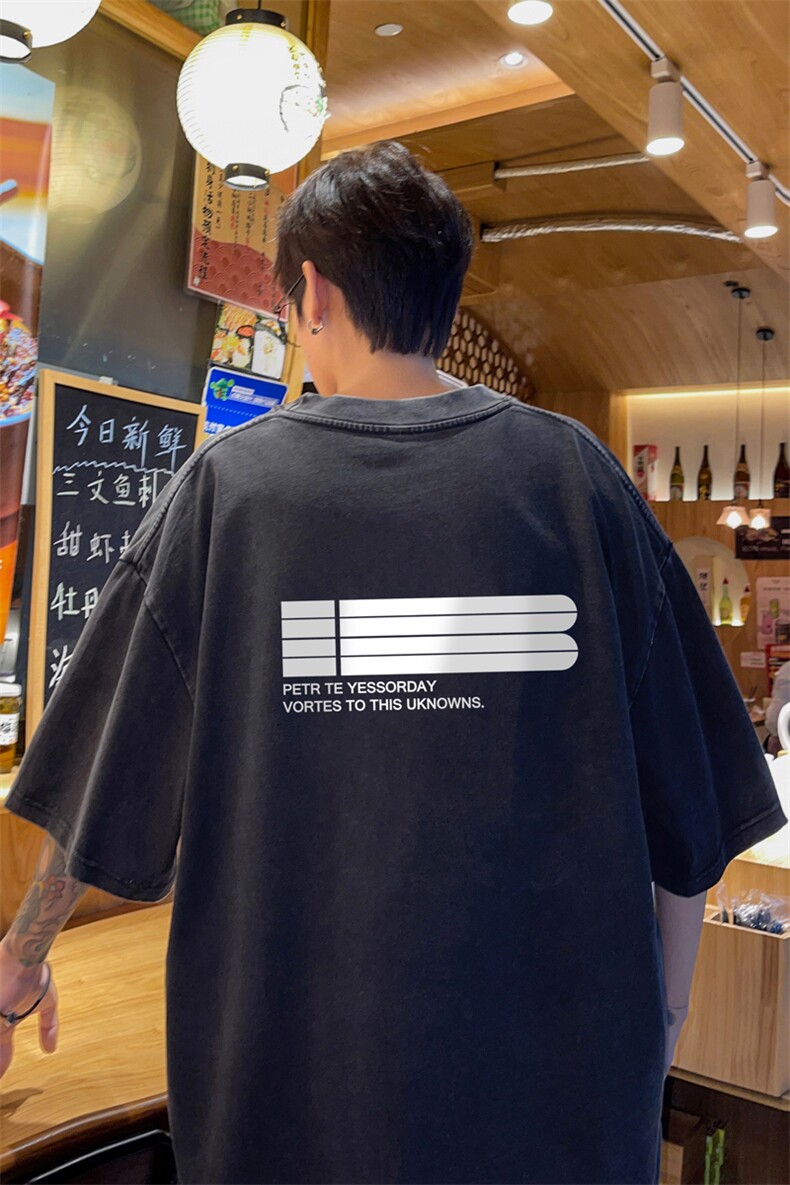 直播品质240克重磅水洗做旧短袖t恤男女SDX189-特P25控48,男装T恤,电商B367