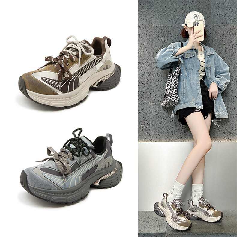 厚底老爹鞋女2025春新款百搭休闲舒适增高运动鞋，女鞋休闲鞋，电商A223