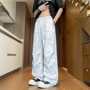 K5026/特P40新品扎染脏脏裤休闲裤男女直筒裤高街运动长裤子图片