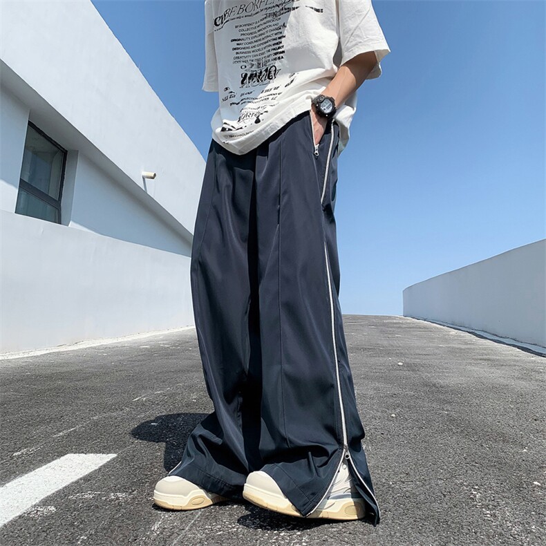 冲锋运动裤男女潮牌户外夏季宽松直筒休闲侧边拉链长裤子K008-P40,男装休闲裤,星座308B-1