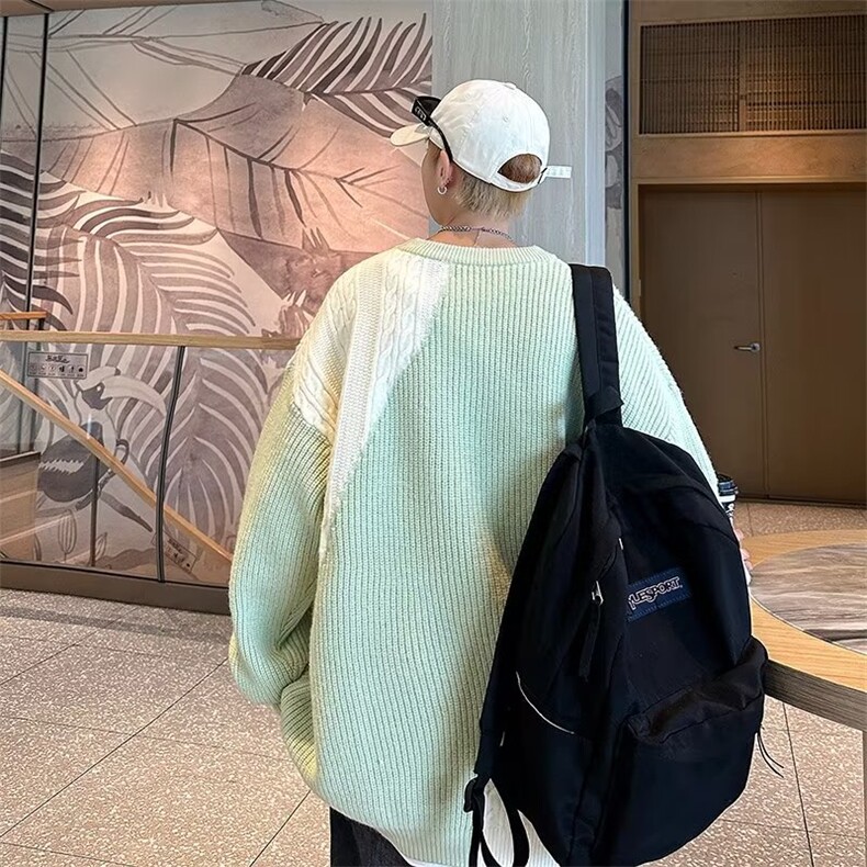 慵懒风毛衣男秋冬新款圆领情侣宽松高级感打底衫毛线衣MY7003-P53,男装针织衫/毛衣,星座308B-1