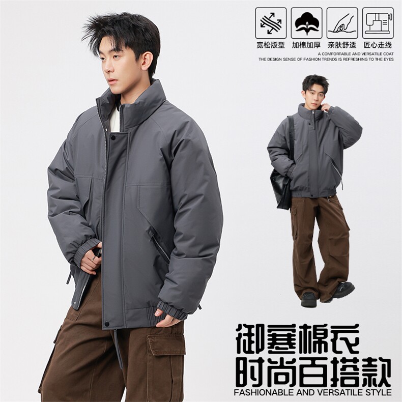 自家图有视频 复古加绒毛领外套棉衣新款连帽派克棉服M2572p85图片