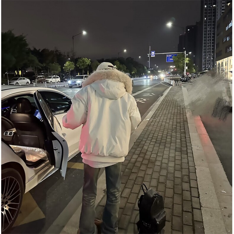 现货毛领连帽外套情侣派克服棉衣1408-MY25-P85(网图）,男装棉衣,四季星座1408（原星座1613）