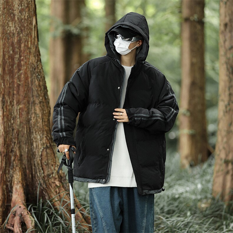 M333-P75中性情侣山系宽松型连帽棉服,男装棉衣,星座1501-1
