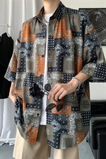 夏季痞帅衬衫男韩版潮流帅气坠感短袖衬衣外套A161-2-CT509-P45图片