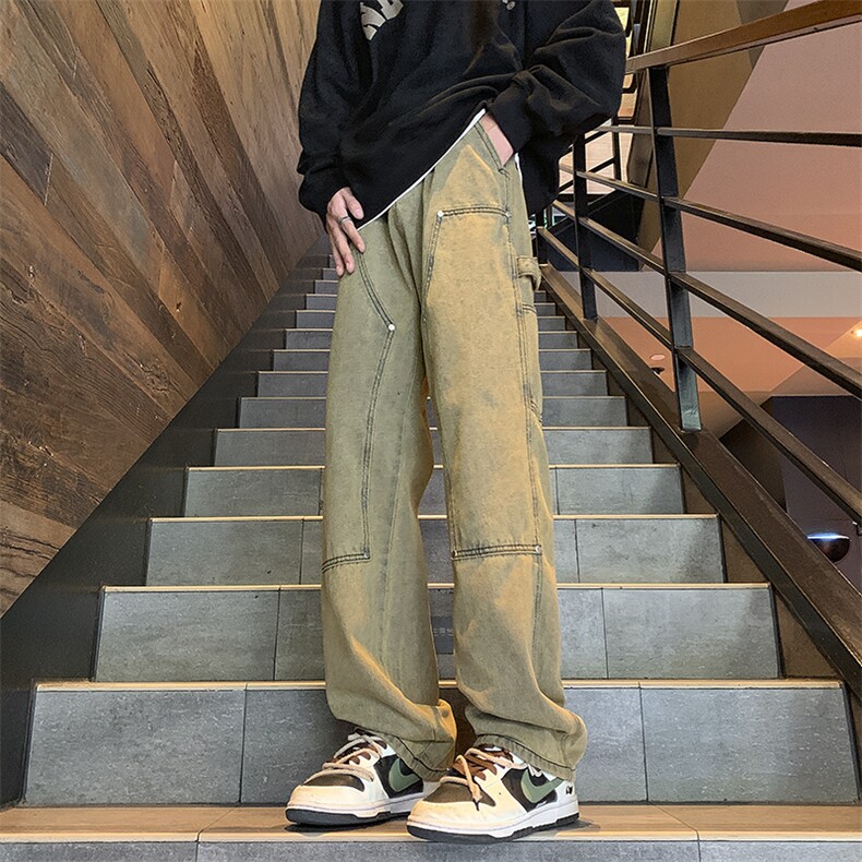 春秋现货伐木工装牛仔裤男宽松直筒GK07-P55-限价68,男装牛仔裤,星座310A-1