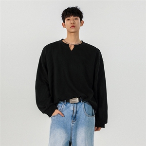 XZ809A/VL01/特P19无差价/控38 深度库存美式V领长T恤卫衣图片