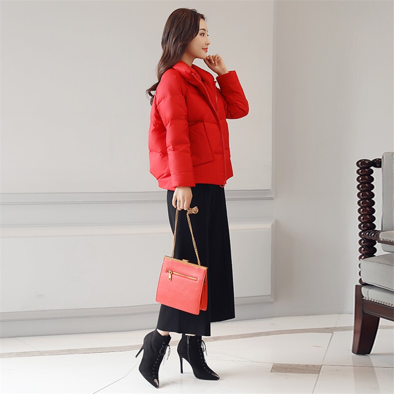 2023冬季新款面包服大口袋拉链手塞棉短款休闲棉服,女装棉衣/棉服,乐吉娜