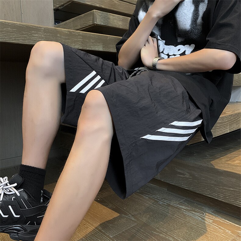 夏季新款速干皱感织带拼接短裤宽松 M~4XL XZ604-DK211-特P25控48图片