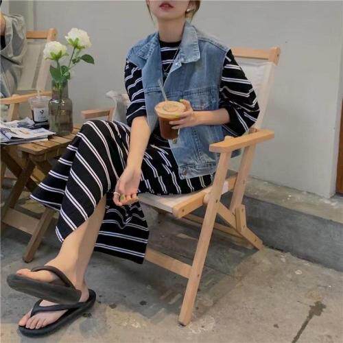 【现货】牛仔两件套针织连衣裙，女装连衣裙，秋水月亮