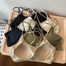 吊带冰丝内衣文胸固定杯美背防走光抹胸女裹胸，女装背心吊带，梦白服饰厂