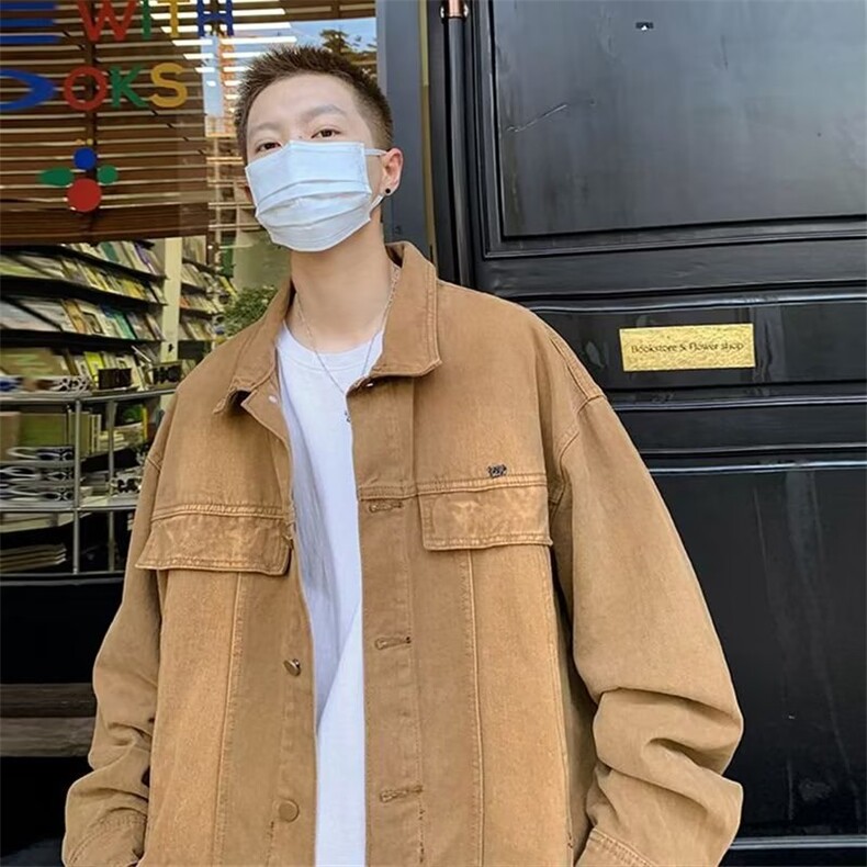 牛仔外套男春秋季新款港风情侣痞帅上衣工装夹克218-8JK1008P58,男装工装外套,星座218-8