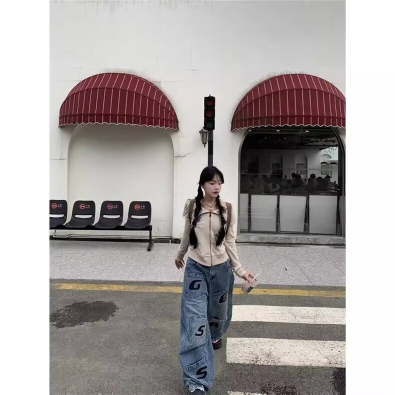 儿童牛仔裤男童春秋款2025新款童装卡通简约百搭长裤青少年老爹裤,男装牛仔裤,星座1210-1