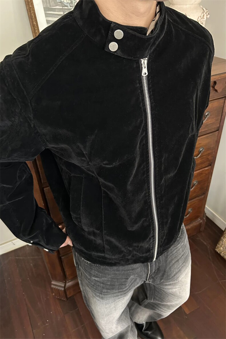 网图春季高品质哈灵顿短毛反绒短版宽松夹克外套男J5281-特P70,男装夹克,电商A001
