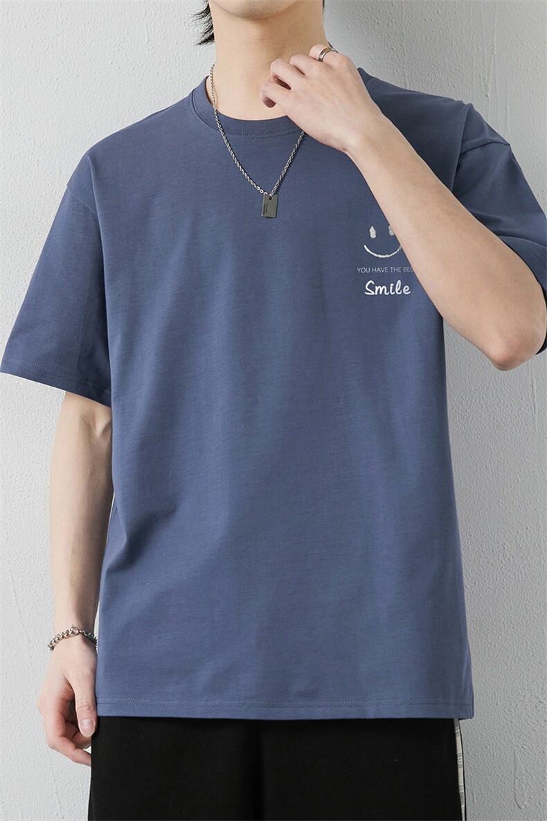 夏季新款男士纯棉印花宽松圆领休闲短袖T恤XZ310B-3T3066-P21,男装T恤,星座313B-2