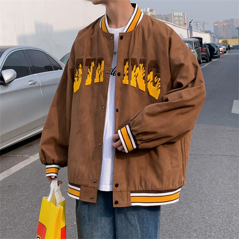 秋款棒球服夹克外套男潮牌潮流字母刺绣情侣学生22112-P70控108,男装夹克,星座717